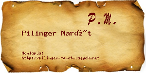 Pilinger Marót névjegykártya